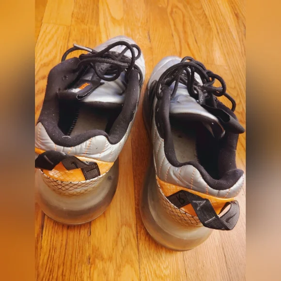 Nike Air Max Metallic Silver and Black Sneakers - Picture 2 of 4